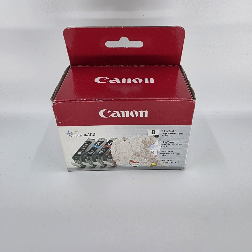 Canon ChromaLife 100 CLI-8 Ink 4 Pack Black Cyan Magenta Yellow Brand New SEALED